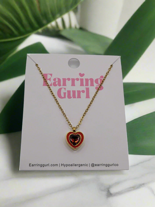 Ruby Heart Necklace