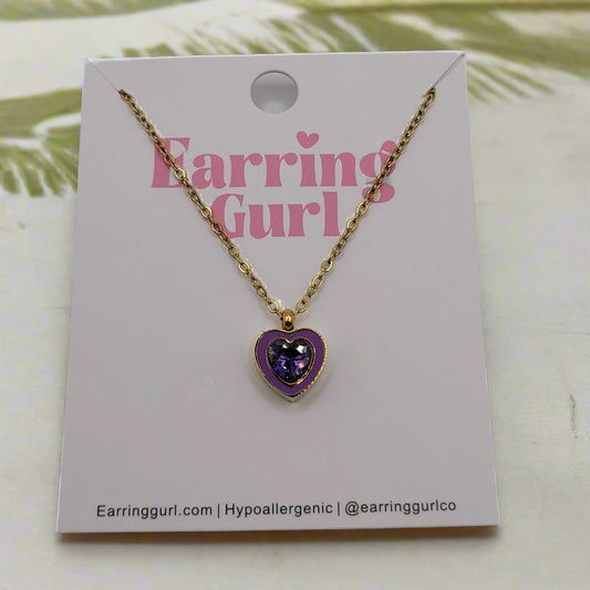 Plum Heart Necklace