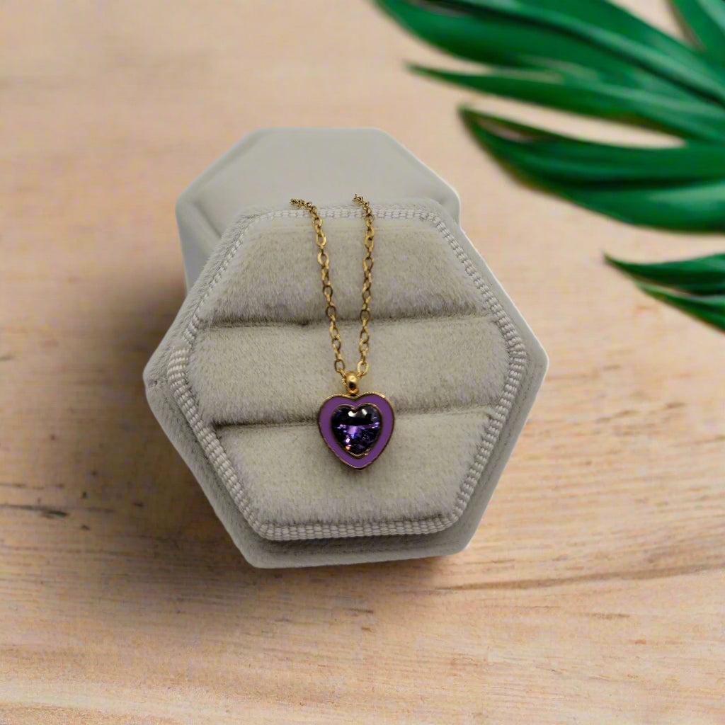 Plum Heart Necklace